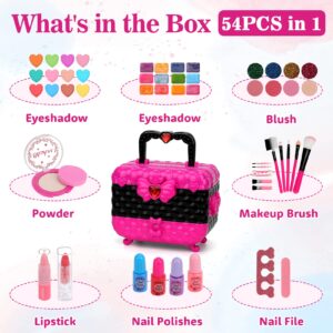 Kids Makeup Kit Girl Toys - Washable Makeup Kit for Kids Real Make up Set Little Girls Makeup for Kids Children Princess Toddlers Christmas Birthday Gift Presents Toys for Girls 3 4 5 6 7 8 Year Old