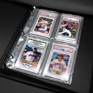 Graded Card Slab Binder Pages for Storage & Display, Compatible with 40 PSA, BGS, BCCG, CGC Graded Sports Cards, Also Fit One-Touch Magnetic Card Holders, 10 Pages (Card & Case Not Include)