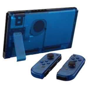 eXtremeRate Clear Blue Front Back Plate for Nintendo Switch Console, NS Joycon Handheld Controller Housing with Full Set Buttons, Replacement Shell for Nintendo Switch - Switch NOT Included