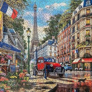 Majestic by Springbok 1000 Piece Jigsaw Puzzle Paris Street Life - Made in USA - Compact Box