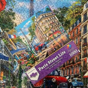 Majestic by Springbok 1000 Piece Jigsaw Puzzle Paris Street Life - Made in USA - Compact Box