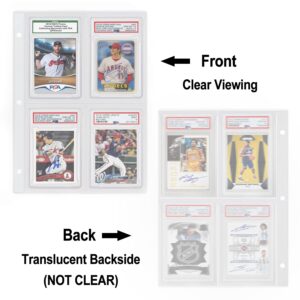 Graded Card Slab Binder Pages for Storage & Display, Compatible with 40 PSA, BGS, BCCG, CGC Graded Sports Cards, Also Fit One-Touch Magnetic Card Holders, 10 Pages (Card & Case Not Include)