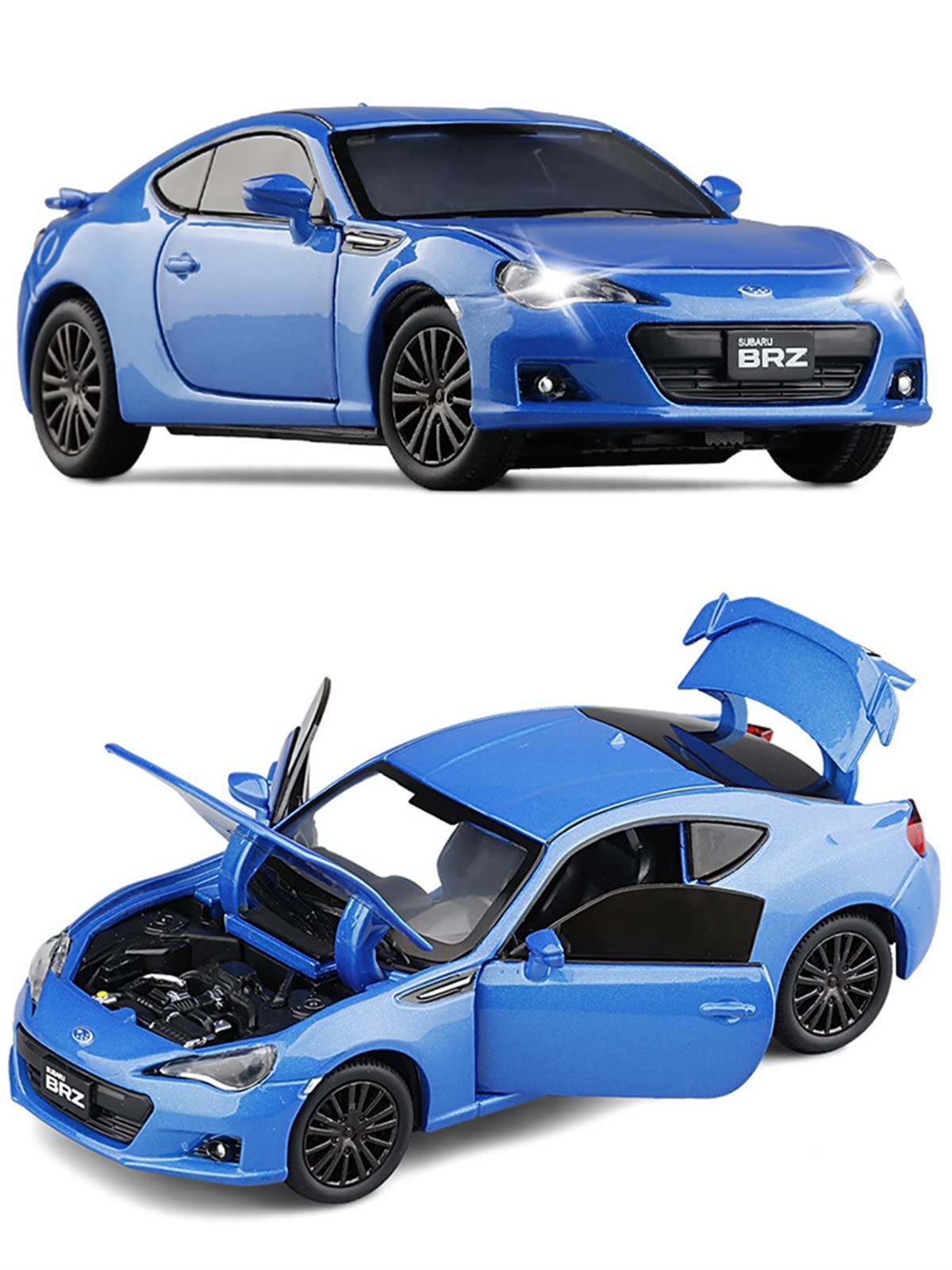 LUTPOL Die Casting 3 Colors 1/32 Scale for Subaru BRZ Alloy Sports Car Model Metal Diecast Toy Vehicle Car Model with Light Collection Children Gift Unzip Toy ( Color : White )