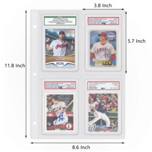 Graded Card Slab Binder Pages for Storage & Display, Compatible with 40 PSA, BGS, BCCG, CGC Graded Sports Cards, Also Fit One-Touch Magnetic Card Holders, 10 Pages (Card & Case Not Include)