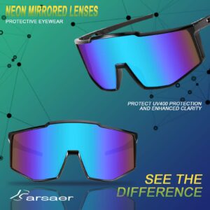 Karsaer Vision Sports Sunglasses Wraparound Glasses 80s Visor Shield Baseball Sunglasses for Youth Kids Teens Boys Girls 8-16