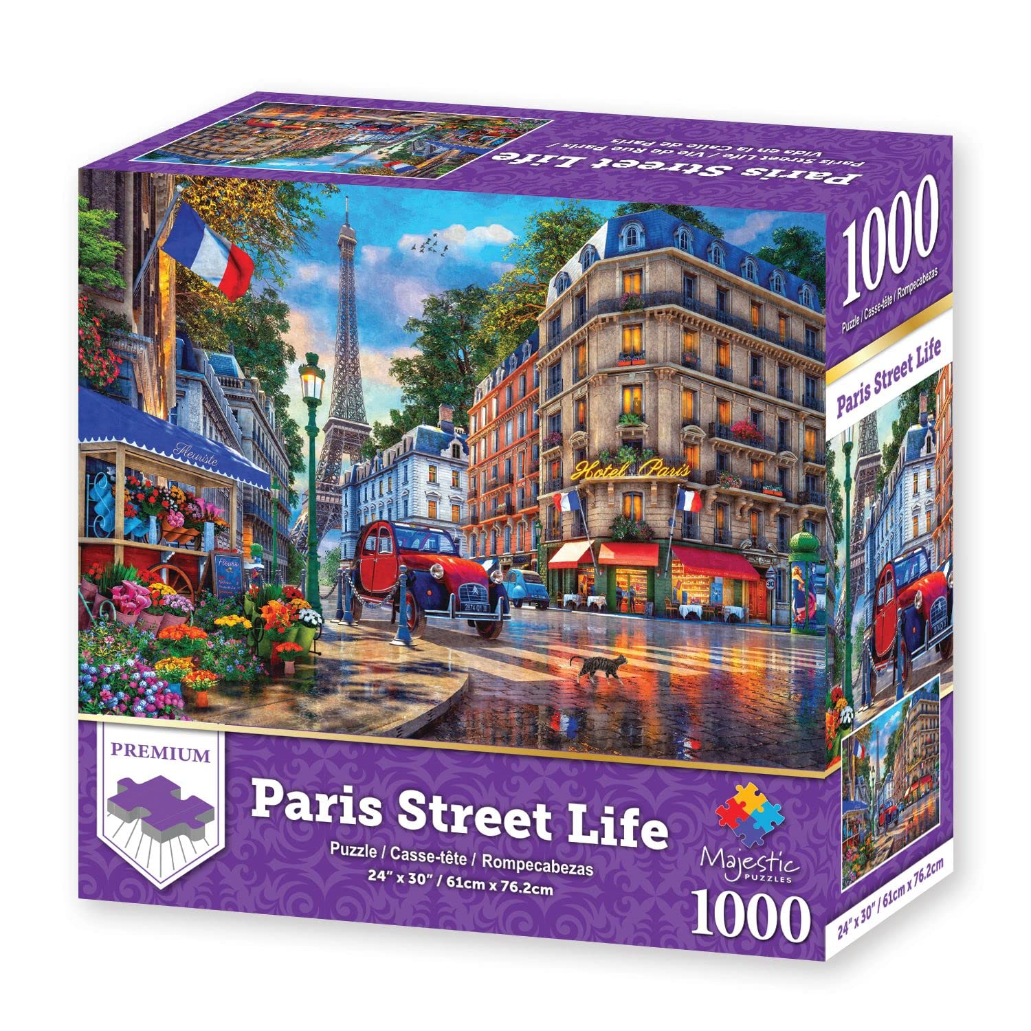 Majestic by Springbok 1000 Piece Jigsaw Puzzle Paris Street Life - Made in USA - Compact Box