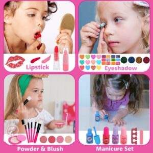 Kids Makeup Kit Girl Toys - Washable Makeup Kit for Kids Real Make up Set Little Girls Makeup for Kids Children Princess Toddlers Christmas Birthday Gift Presents Toys for Girls 3 4 5 6 7 8 Year Old