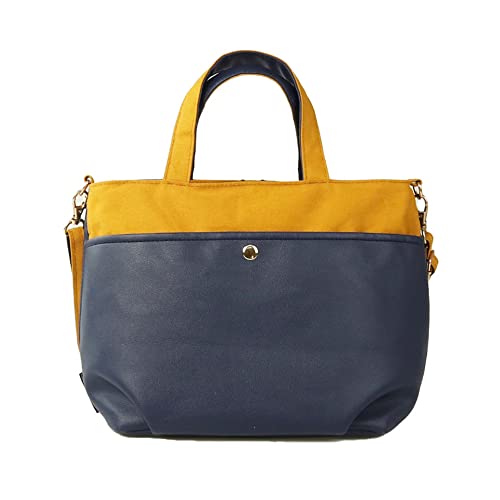 Miss Sapato B-7233 Women's Shoulder Bag, Synthetic Leather, Wide Pants, Mini Shoulder Bag, Pouch Included, Size B5, Navy