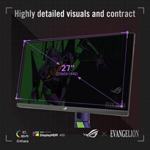 ASUS ROG Strix 27” 1440P EVA Edition HDR Gaming Monitor (XG27AQM-G) - QHD (2560 x 1440), Fast IPS, 270Hz, 0.5ms, Extreme Low Motion Blur Sync, G-SYNC Compatible, Eye Care, DisplayPort, HDMI, USB,BLACK