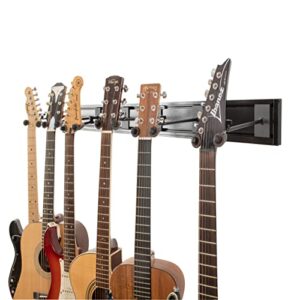 Guitar Lab Guitar Wall Mount - Guitar Rack for Multiple Guitars - 6 Adjustable Rubber Cradles - Guitar Wall Hangers for Electric, Bass, Acoustic - 6 Guitar Wall Rack - Guitar Holder Wall Mount