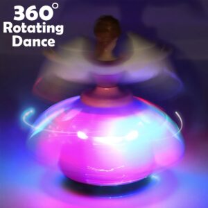 Liberty Imports Princess Musical Dancing Angel Doll with 3D LED Lights, Music and 360° Spinning - Bump and Go Electric Musical Fairy Girl Toy for Kids