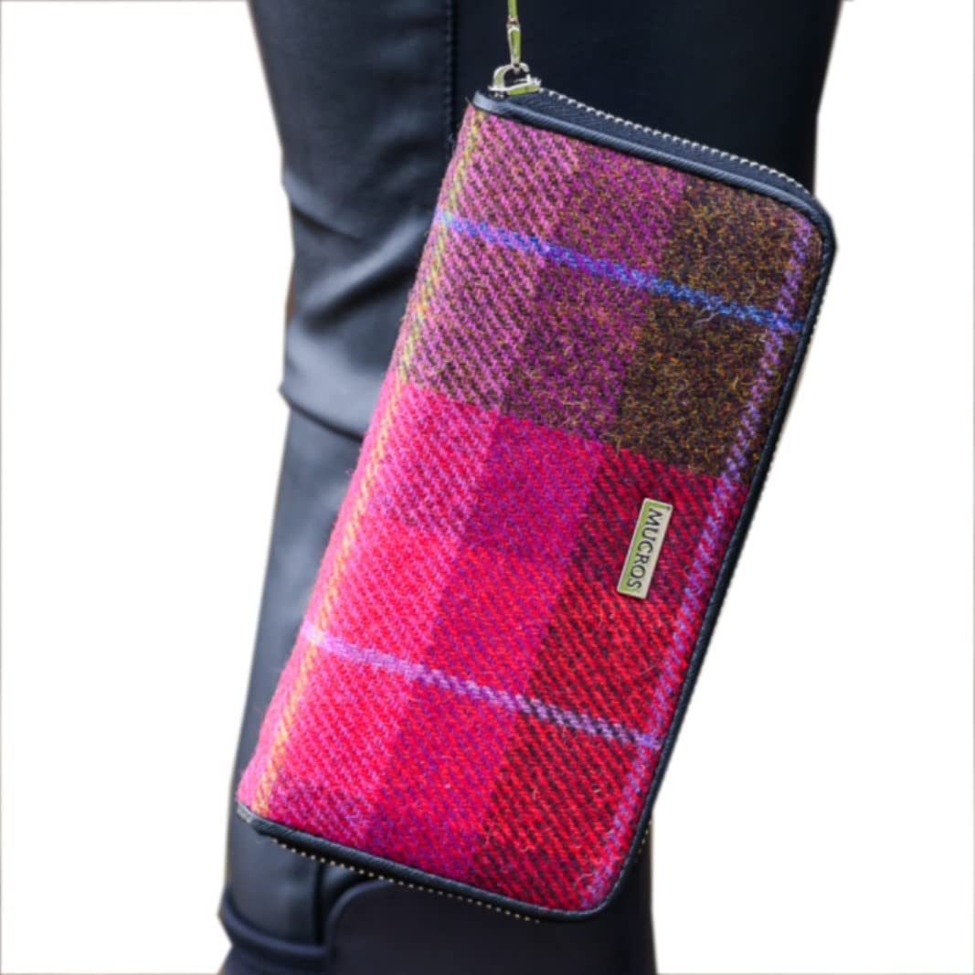 Mucros Weavers Womens Red Plaid Irish Tweed Wallet