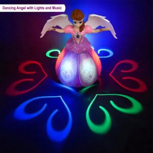 Liberty Imports Princess Musical Dancing Angel Doll with 3D LED Lights, Music and 360° Spinning - Bump and Go Electric Musical Fairy Girl Toy for Kids