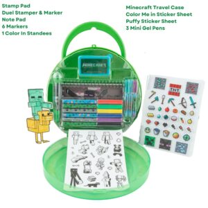 Minecraft Coloring & Sticker Activity Set for Kids with Travel Carrying Case