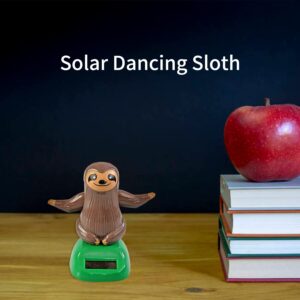 Sloth Solar Dancing Figures, Solar Powered Shaking Hand Doll Toys for Car Dashboard Decoration, Desk or Windowsill Decor (A-Brown)