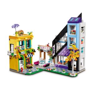 LEGO Friends Downtown Flower and Design Stores 41732 Building Set - Buildable Toy with Apartment, Shops, House, and Classic Characters, Model to Customize, Decorate, and Display for Ages 12+