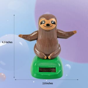 Sloth Solar Dancing Figures, Solar Powered Shaking Hand Doll Toys for Car Dashboard Decoration, Desk or Windowsill Decor (A-Brown)