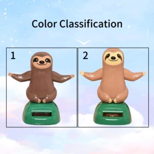 Sloth Solar Dancing Figures, Solar Powered Shaking Hand Doll Toys for Car Dashboard Decoration, Desk or Windowsill Decor (A-Brown)