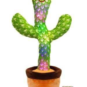 Pbooo Dancing Talking Cactus Toy,Talking Repeat Singing Sunny Cactus Toy 120 Pcs Songs for Baby 15S Record Your Sound Volume Adjustment