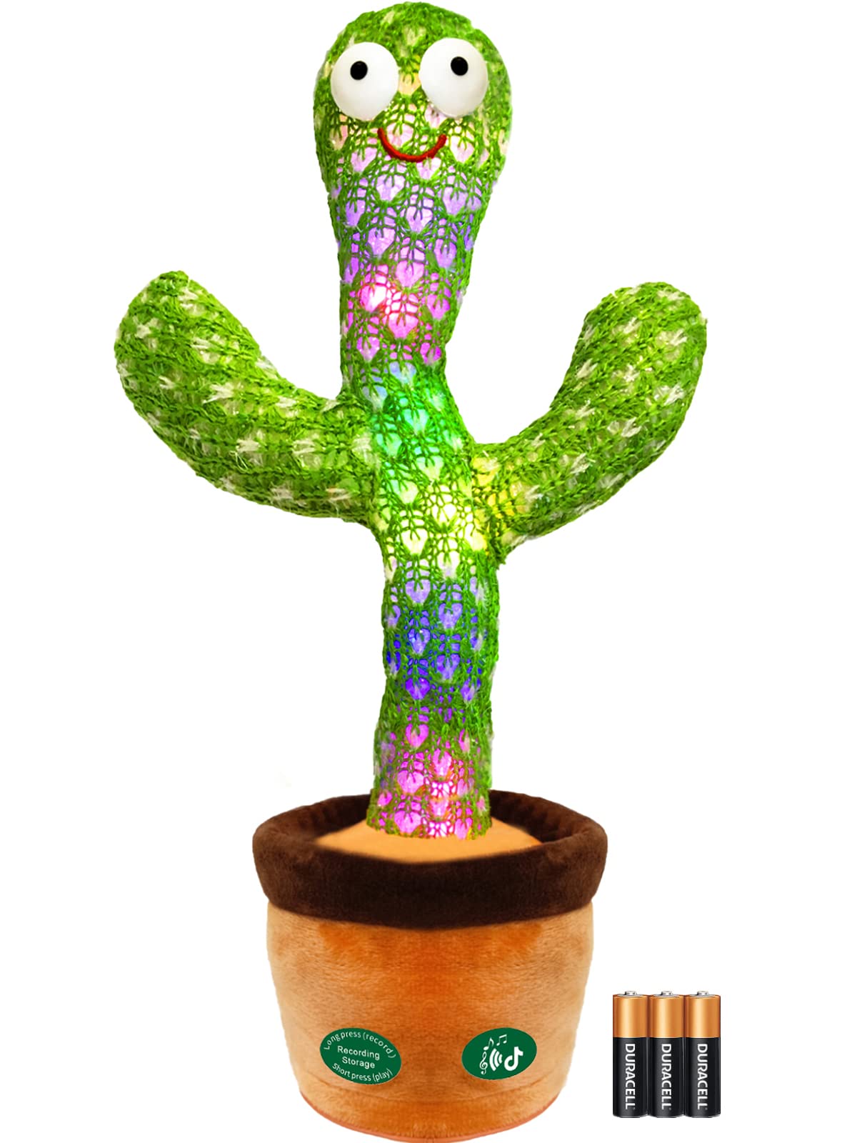 Pbooo Dancing Talking Cactus Toy,Talking Repeat Singing Sunny Cactus Toy 120 Pcs Songs for Baby 15S Record Your Sound Volume Adjustment