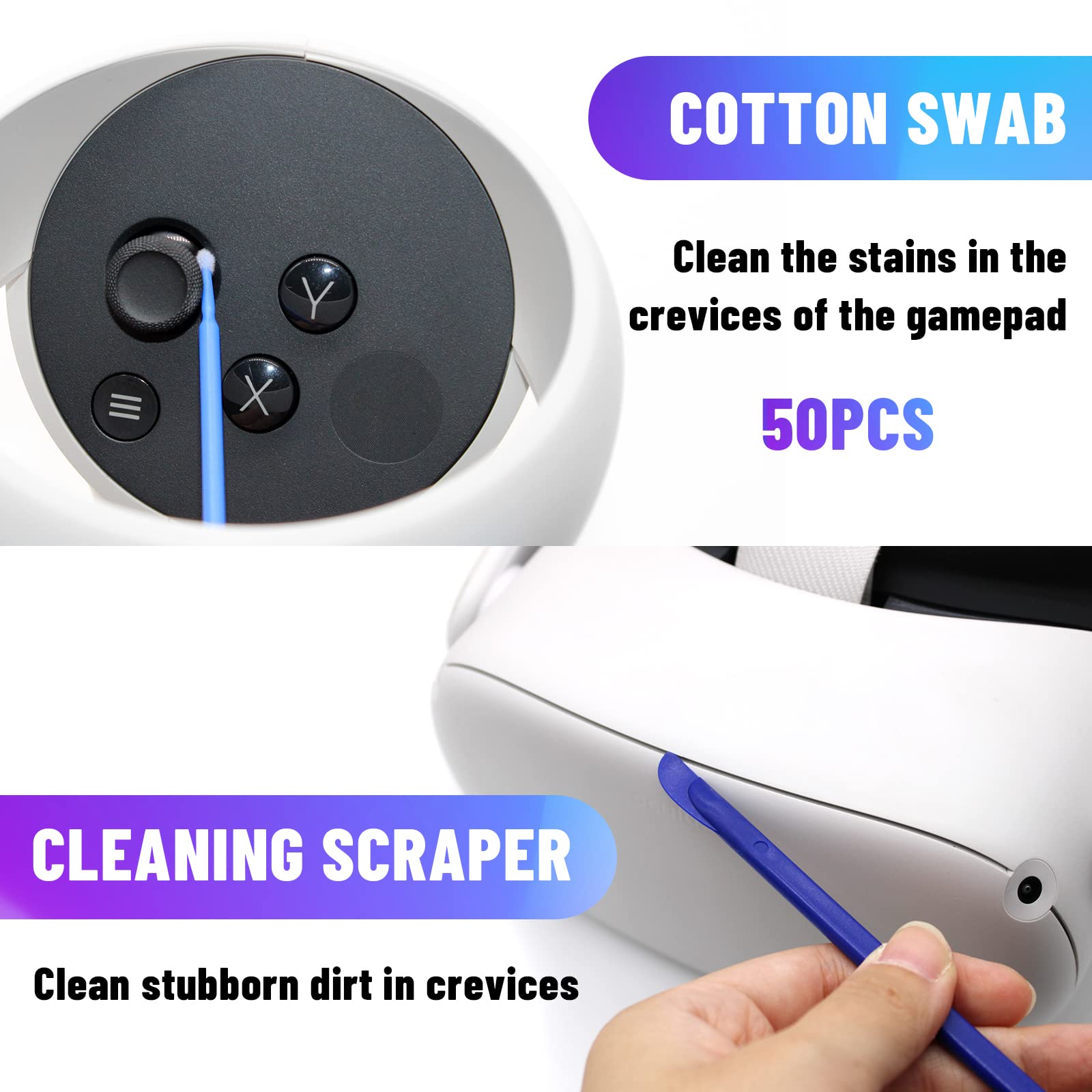 VR Headset Cleaning Kit, VR Lens Cleaner, Lens Pen Cleaner Kit for Oculus Quest 2/Hololens 2/Xbox/PS4/Wii, Cleaning kit for Camera Game Controller VR Accessories, Phone Cleaning Kit Blue