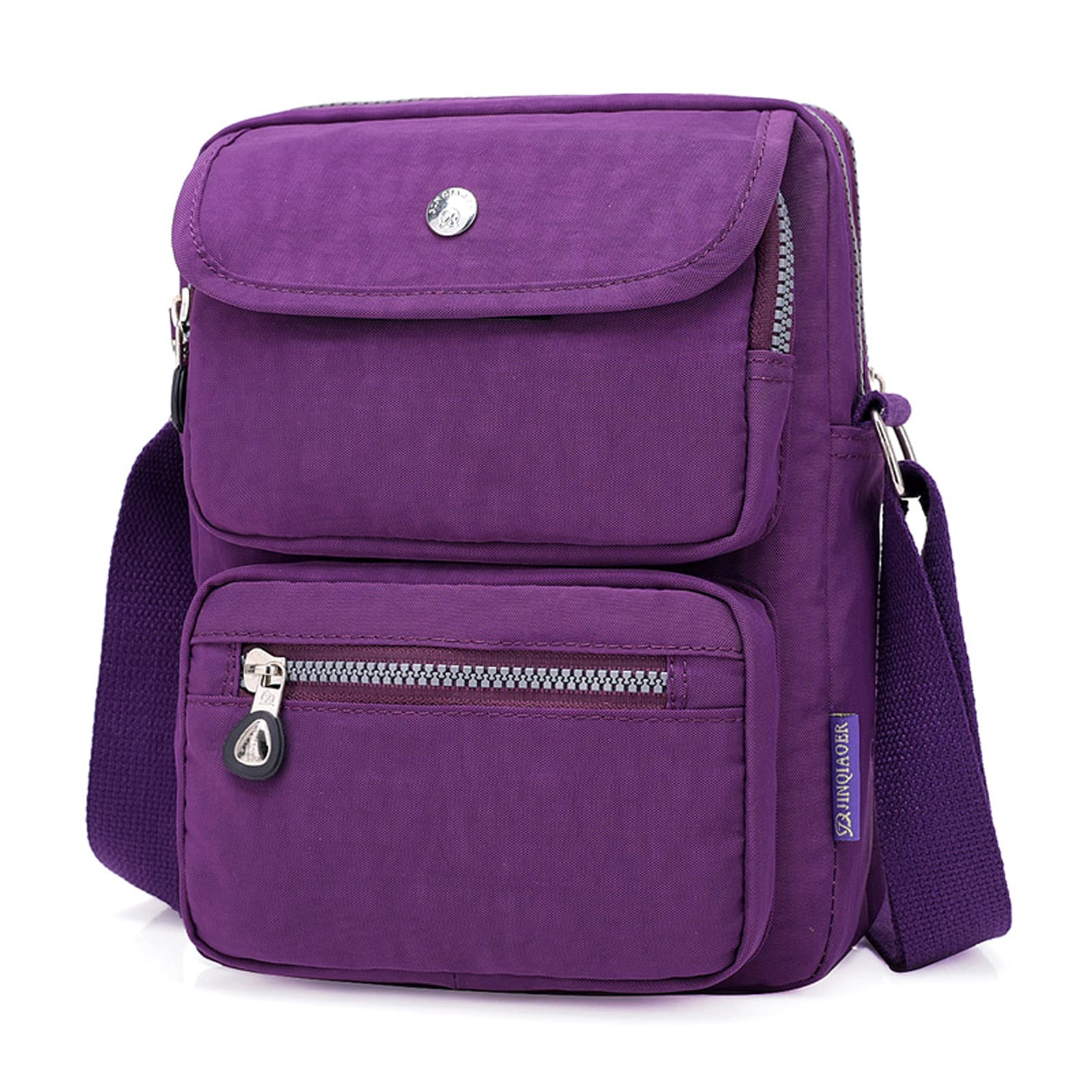 KARRESLY Women Crossbody Bag Shoulder Handbags Small Nylon Purse Waterproof Multi Pockets Bags(Purple)