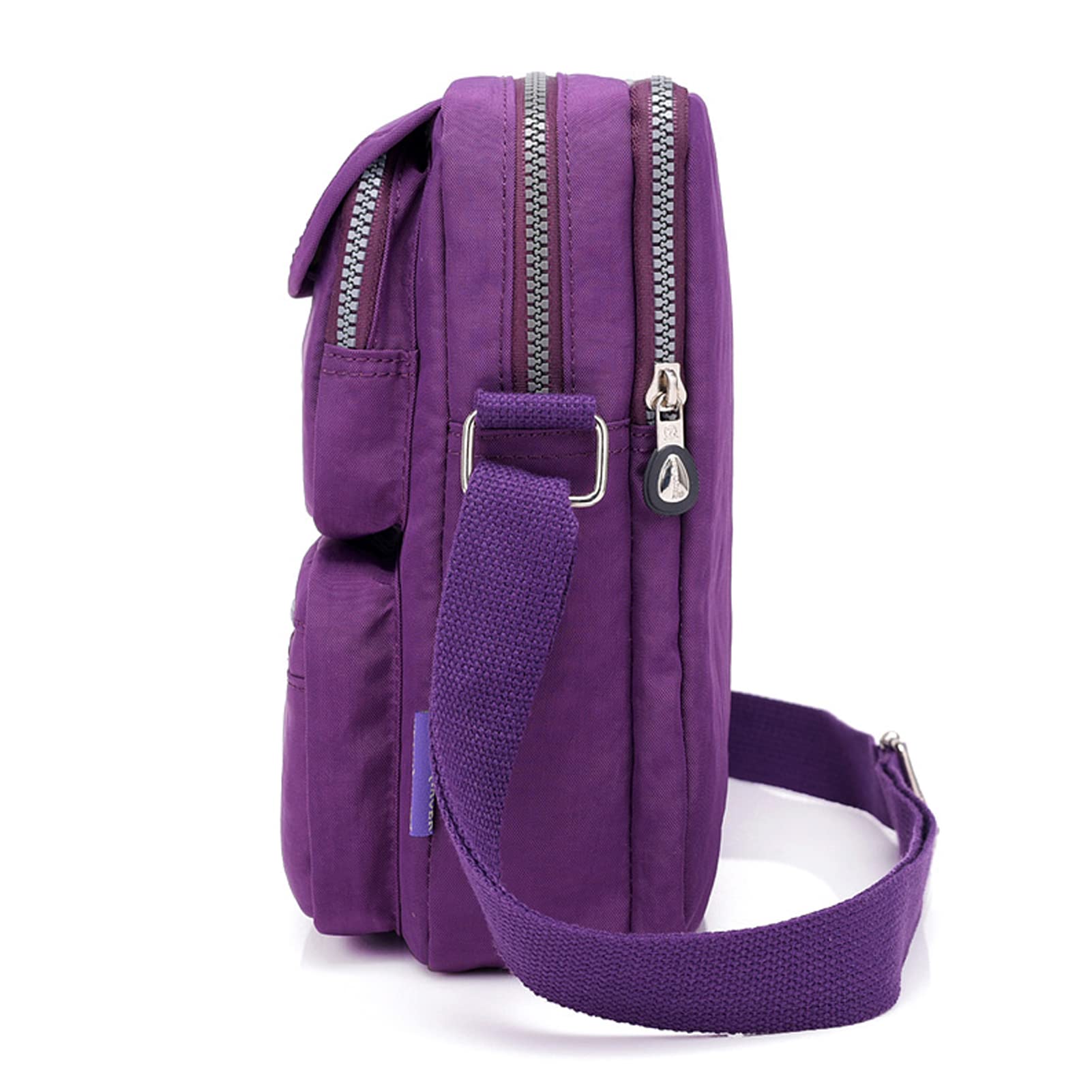 KARRESLY Women Crossbody Bag Shoulder Handbags Small Nylon Purse Waterproof Multi Pockets Bags(Purple)