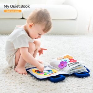 Jollybaby Quiet Book Montessori Toys, Toddlers Travel Toy, Preschool Learning Activities Early Educational Toy, 10 Sensory Activities Busy Book for Boys & Girls with Zipper(Underwater)