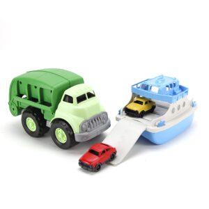 green toys ferry boat and recycling truck bundle