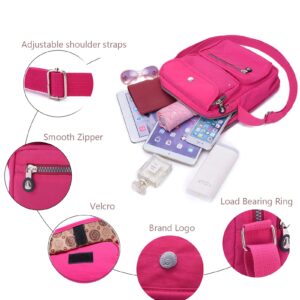 KARRESLY Women Crossbody Bag Shoulder Handbags Small Nylon Purse Waterproof Multi Pockets Bags(Purple)