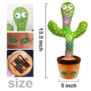 Pbooo Dancing Talking Cactus Toy,Talking Repeat Singing Sunny Cactus Toy 120 Pcs Songs for Baby 15S Record Your Sound Volume Adjustment