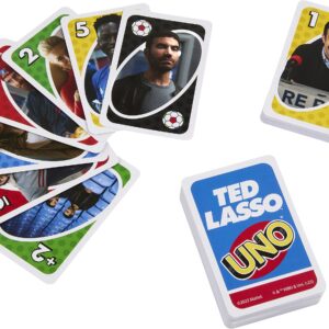 Mattel Games ​UNO Ted Lasso Card Game for Teens & Adults Inspired by The Popular Series for Game Night, Travel & Camping