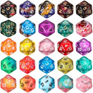 100 Pieces Polyhedral Dice Set with Black Pouch Polyhedral Dice Compatible with RPG MTG Table Games Multi Colored Assortment (20 Sided)