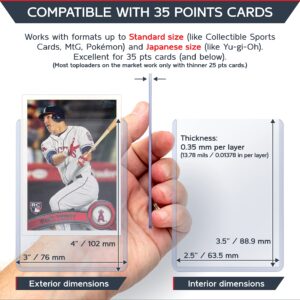 Quiver Time Premium 3x4 Top Loaders for Cards - Durable 35pt Toploaders Hard Plastic Card Sleeves Card Holder for Sports Cards, Baseball Cards, Football Cards & Trading Cards (10 pcs, Clear)