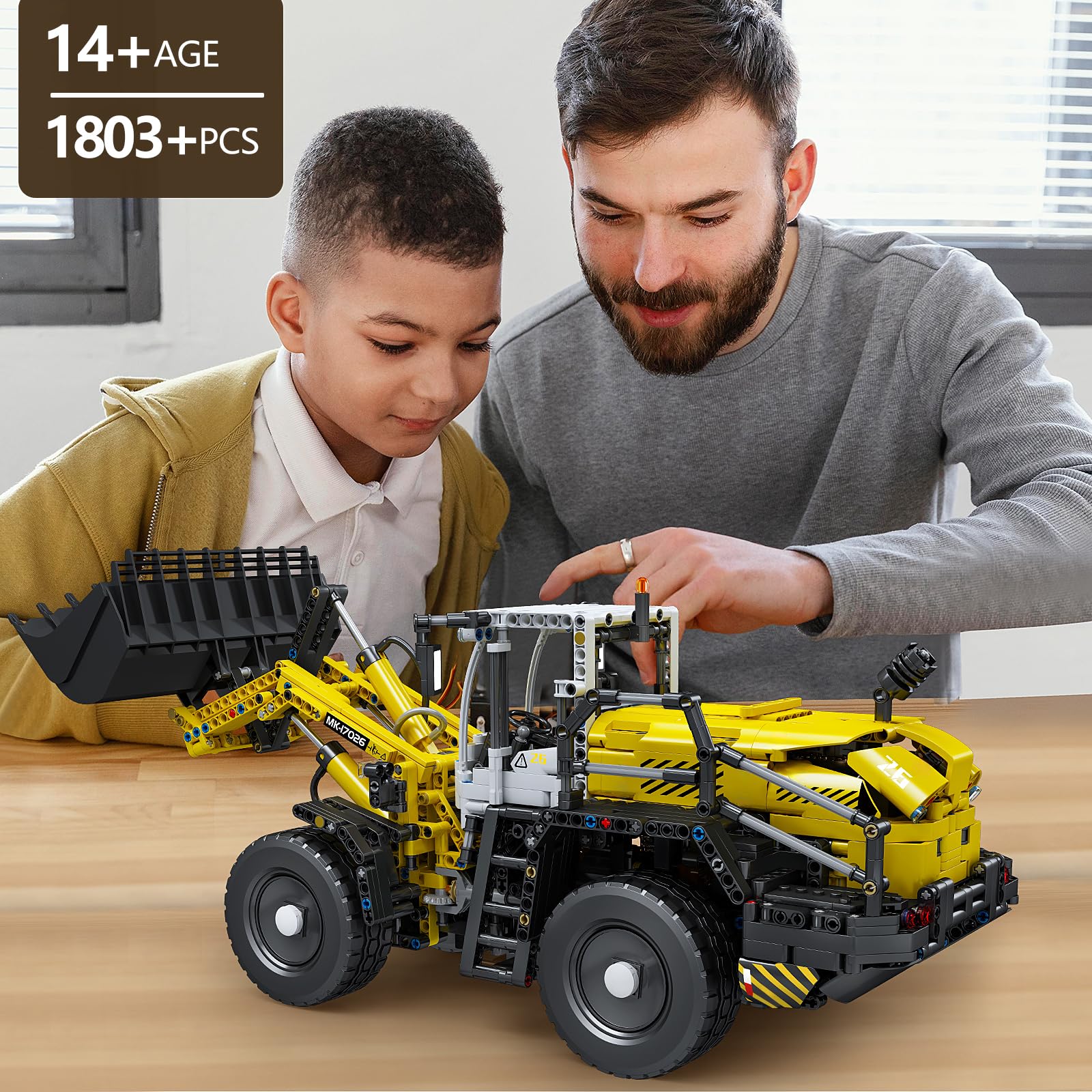 Mould King 17026 Pneumatic Loader Building Blocks Kits, MOC Construction Vehicles Model with Motor/APP Remote Control, Gift Toy for Kids Age 8+ /Adult Collections Enthusiasts(1803 Pieces)