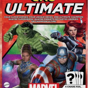 Mattel Games UNO Ultimate Marvel Card Game with 4 Character Decks, 4 Collectible Foil Cards & Special Rules, 2-4 Players, 2nd Edition