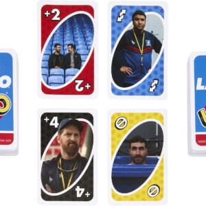 Mattel Games ​UNO Ted Lasso Card Game for Teens & Adults Inspired by The Popular Series for Game Night, Travel & Camping