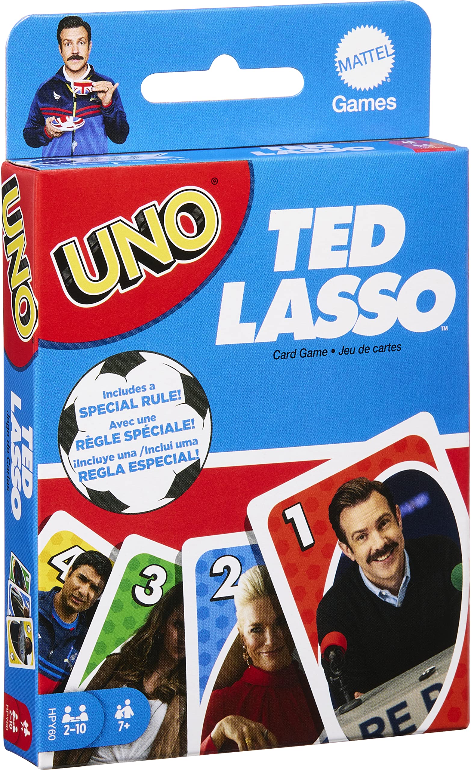 Mattel Games ​UNO Ted Lasso Card Game for Teens & Adults Inspired by The Popular Series for Game Night, Travel & Camping