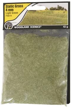 Woodland Scenics Static Grass, Light Green, Medium Green, and Dark Green, 4mm (Pack of 3) - with Make Your Day Paintbrushes