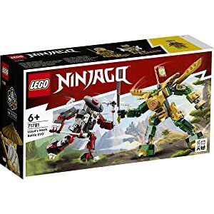 Lego NINJAGO Lloyd’s Mech Battle EVO Building Set 71781, with 2 Action Figures, 2 Posable Ninja Action Figures to Build, Ninja Toy for Kids Ages 6+ with Bone Warrior and Golden Lloyd Minifigures