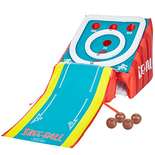 Skee-Ball Game for Kids and Adults, Giant Inflatable Game, 11 Feet Long, Includes 4 Balls and Electric Air Pump, Indoor and Outdoor Games for Adults and Family, Skee-Ball Arcade Game for Home, Toys