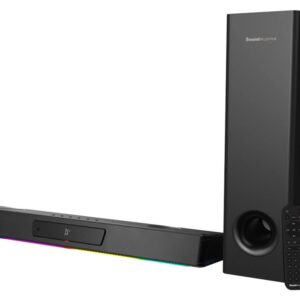 Creative Sound Blaster Katana V2X 5.1 Multi-Channel Gaming Soundbar with Compact Subwoofer, 180W Peak Power, ft Tri-Amplified 5-Driver Design, Super X-Fi Technology, and RGB Lighting