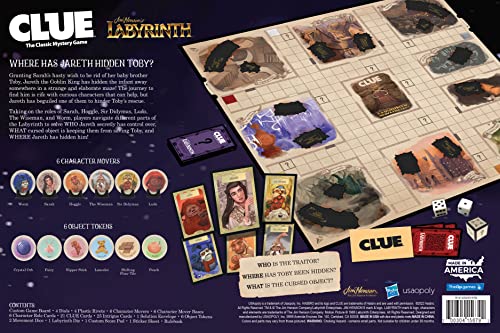 CLUE: Labyrinth | Solve The Mystery - Who Does Jareth Control, Where is Toby, and What Object is Used | Collectible Clue Game Based on Jim Henson’s Labyrinth | Officially-Licensed Game