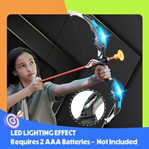 BELLOCHIDDO 2 Set Bow and Arrow for Kids 8-12 - LED Light Up Kids Archery Set with 2 Bow 16 Suction Cup Arrows, 2 Target & 2 Quiver, Indoor & Outdoor Play Toys for 4-7 8-12 Year Old Boys