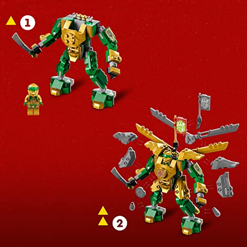 Lego NINJAGO Lloyd’s Mech Battle EVO Building Set 71781, with 2 Action Figures, 2 Posable Ninja Action Figures to Build, Ninja Toy for Kids Ages 6+ with Bone Warrior and Golden Lloyd Minifigures