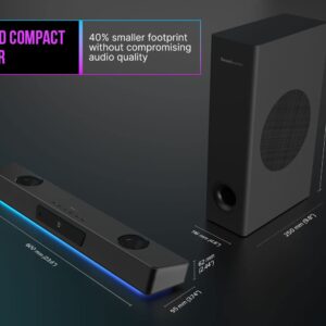 Creative Sound Blaster Katana V2X 5.1 Multi-Channel Gaming Soundbar with Compact Subwoofer, 180W Peak Power, ft Tri-Amplified 5-Driver Design, Super X-Fi Technology, and RGB Lighting