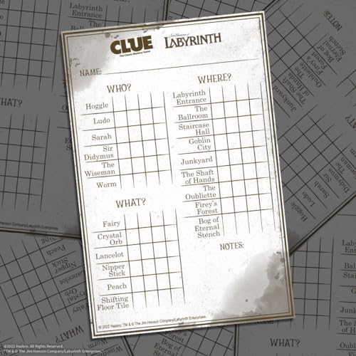 CLUE: Labyrinth | Solve The Mystery - Who Does Jareth Control, Where is Toby, and What Object is Used | Collectible Clue Game Based on Jim Henson’s Labyrinth | Officially-Licensed Game