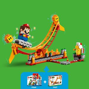 LEGO Super Mario Lava Wave Ride Expansion Set 71416, with Fire Bro and 2 Lava Bubbles Figures, Collectible Toy to Combine with a Starter Course Game