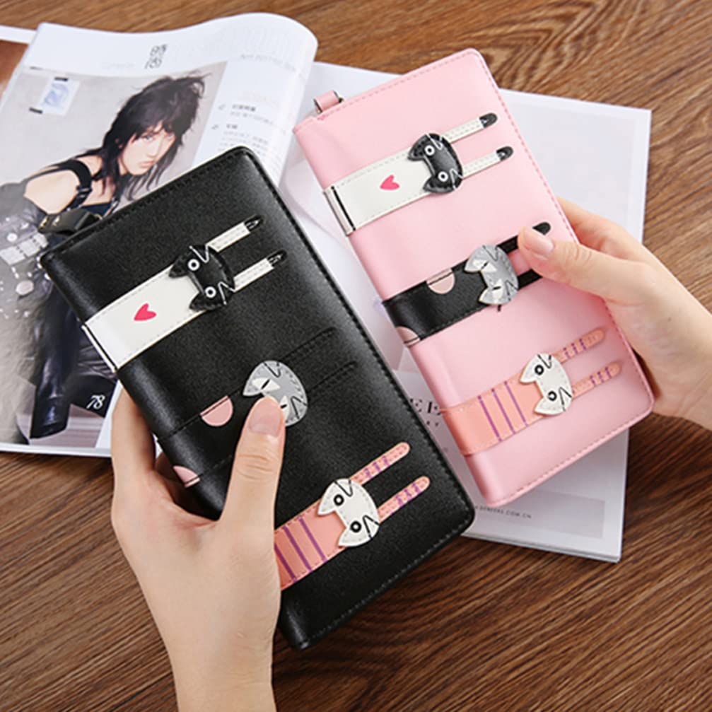 CALLARON Mini Clutch PU Leather Wallet Long Women's Wallet Fashionable and Cute Long Wallet Ladies Student Wallet Kids Wallet