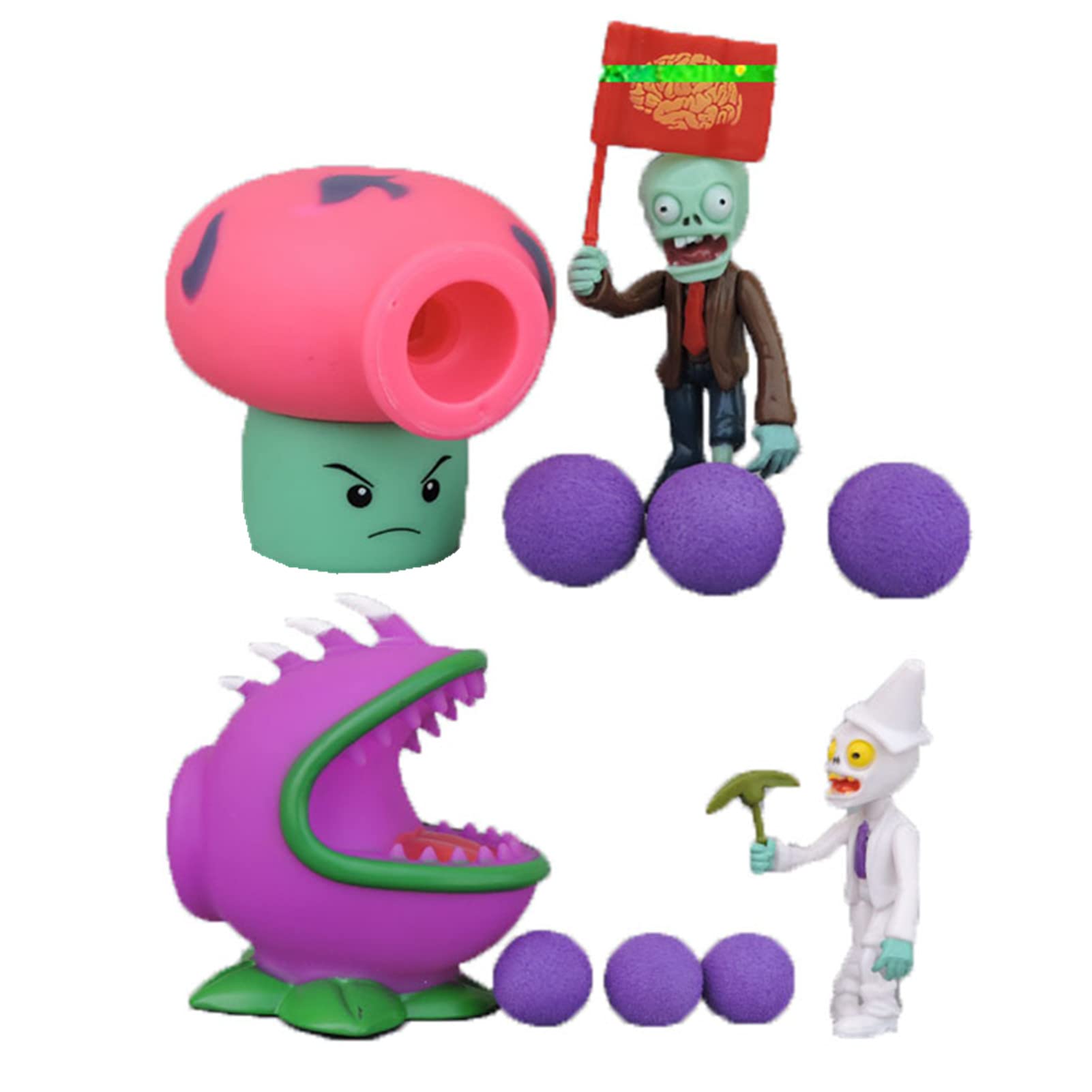 JHESAO 4 PCS PVZ Toys Action Figures PVZ Toys Set 1 2 Mini Series Great Gifts for Kids and Fans,Birthday and Christmas Party New